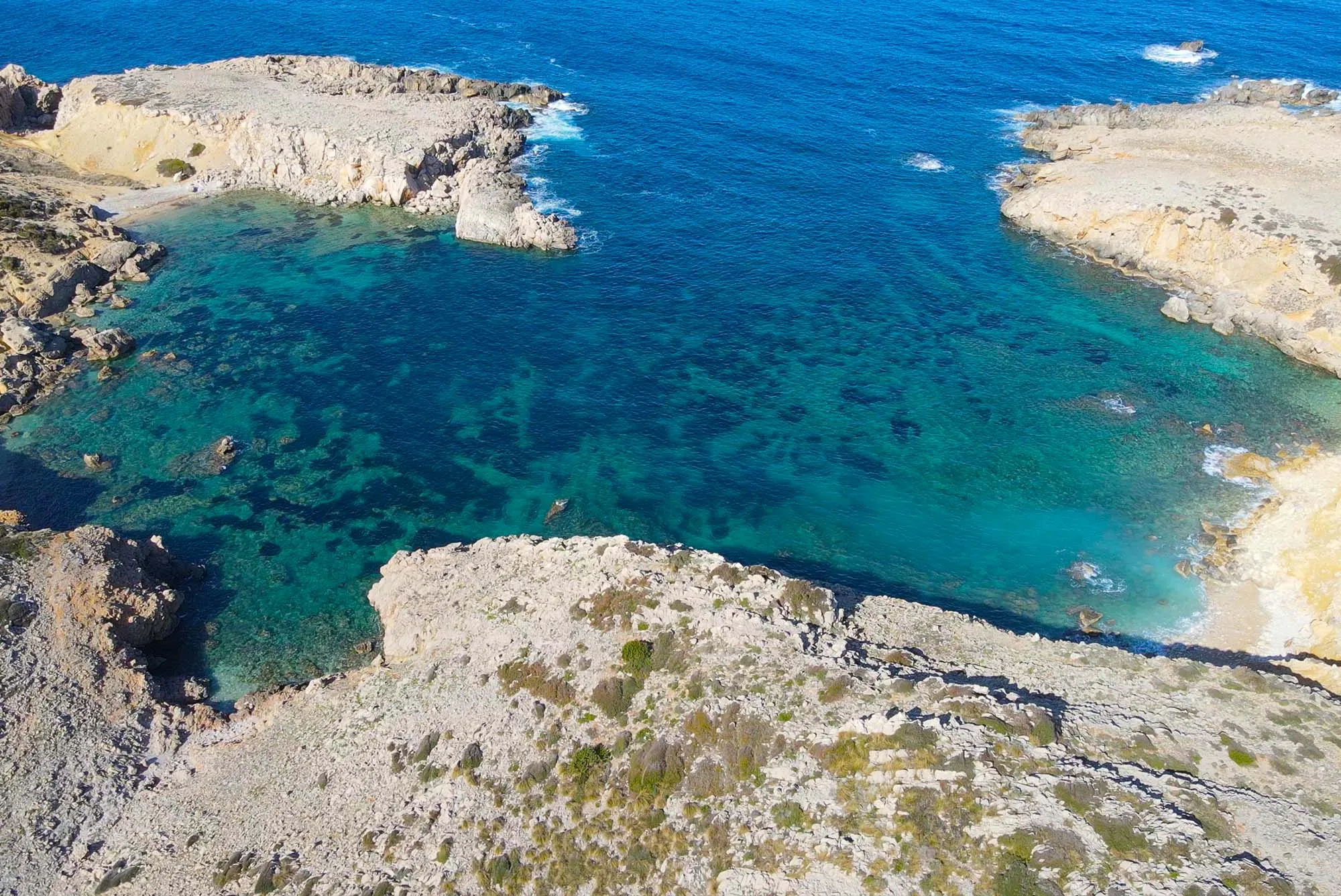 Cala de ses Olles vista des de dalt